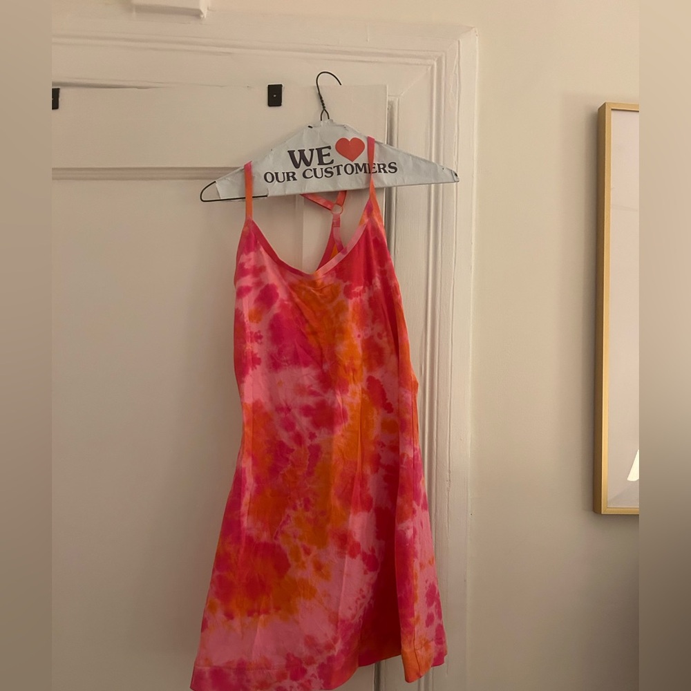 EUC OUTDOOR VOICES  Pink and Orange Tie dye exercise dress, Small